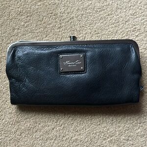 Black Leather Kenneth Cole magnetic wallet - lots of storage!